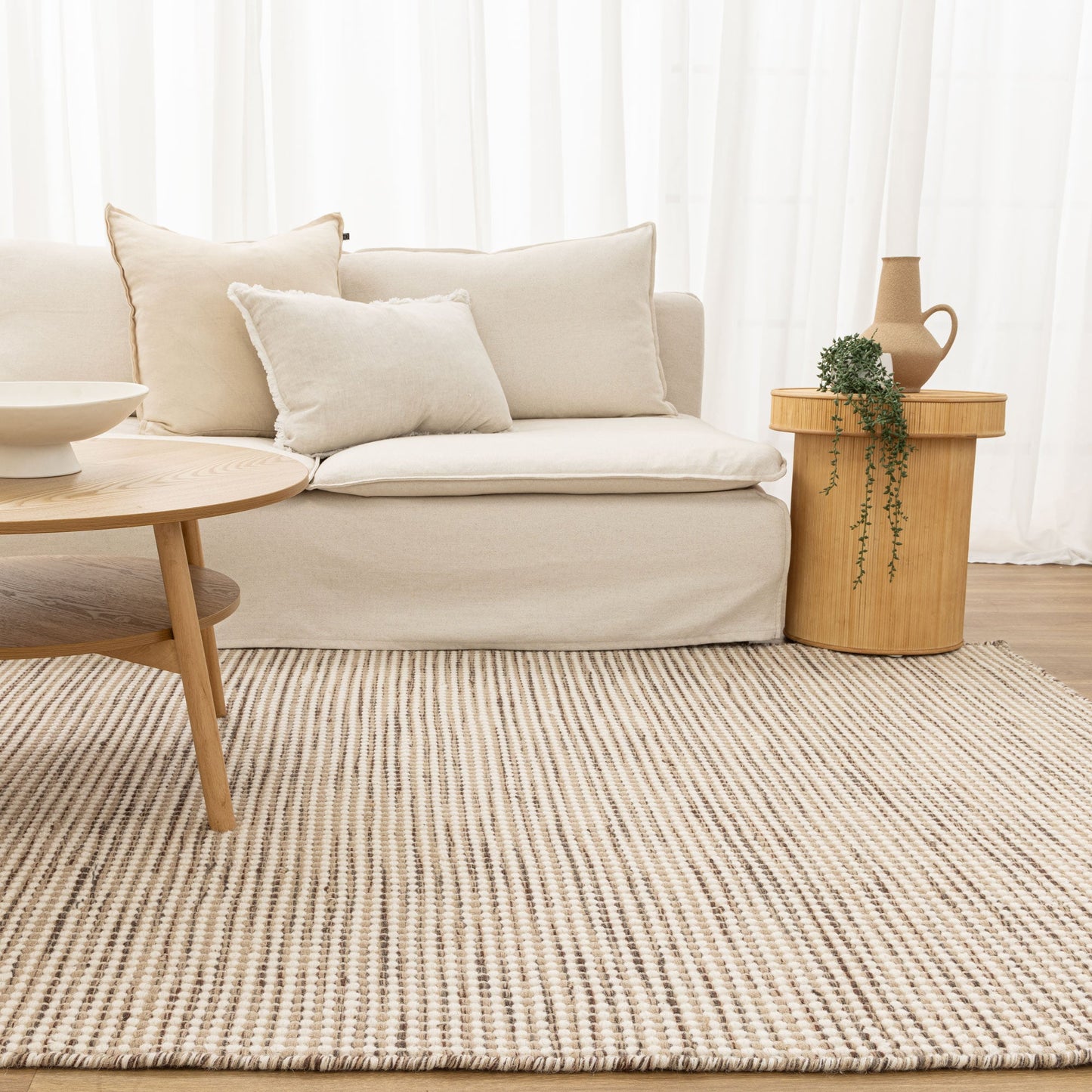 Nordic Beige Wool Rug