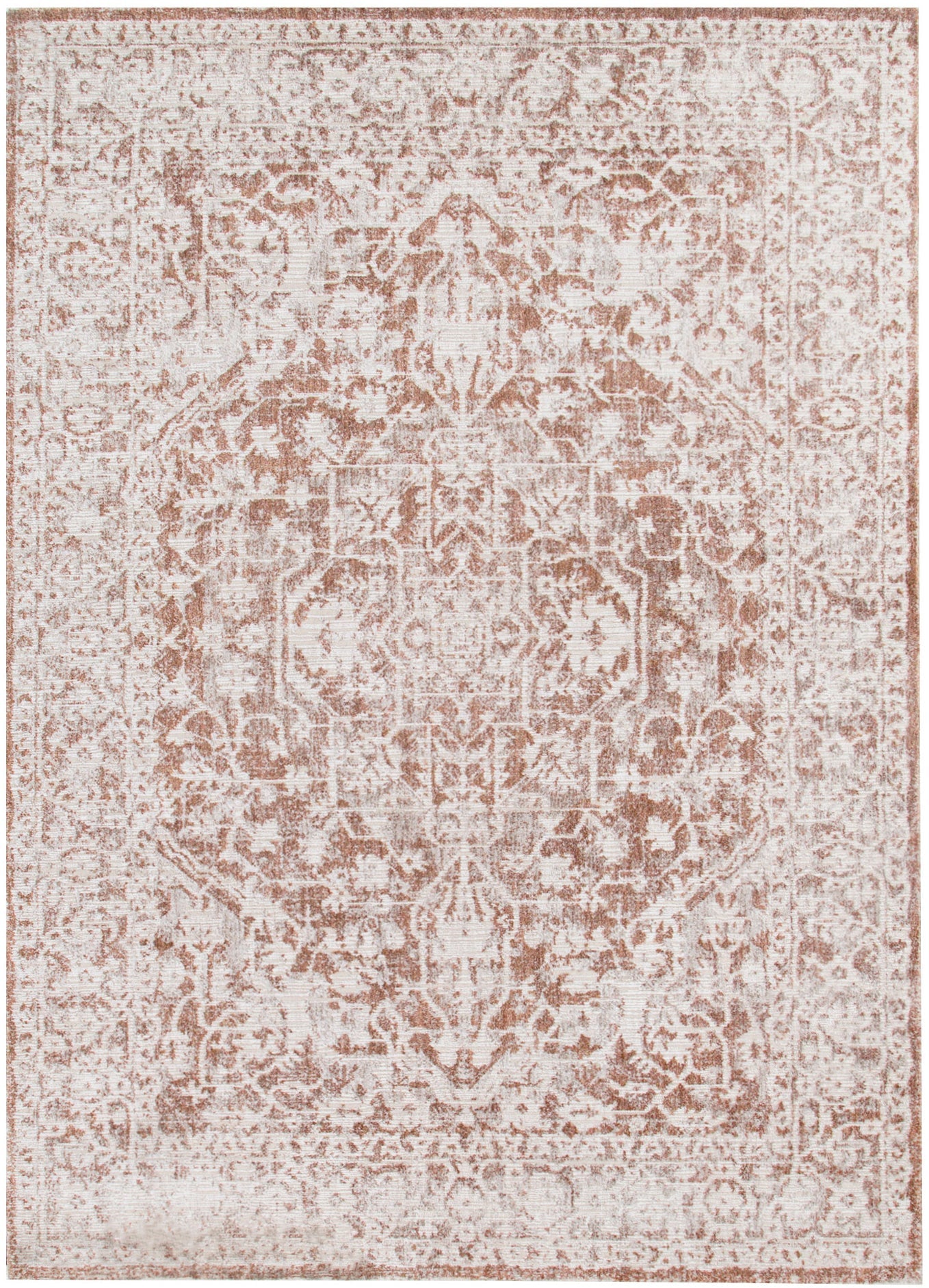 Solenne Beige & Rust Distressed Vintage Rug - S200