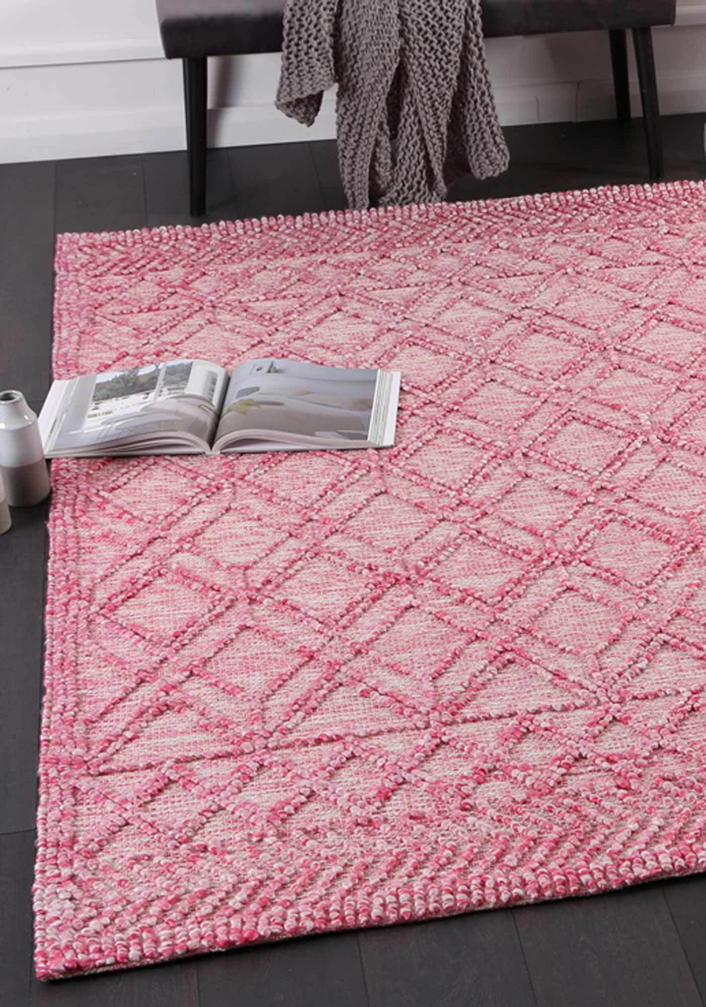 Braided Zair Contemporary Tribal Rug Blush