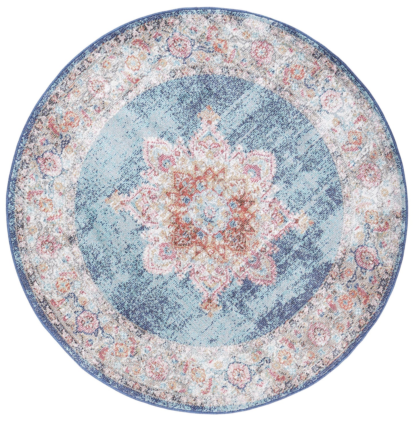 Mercury Brentwood Transitional Navy Round Rug