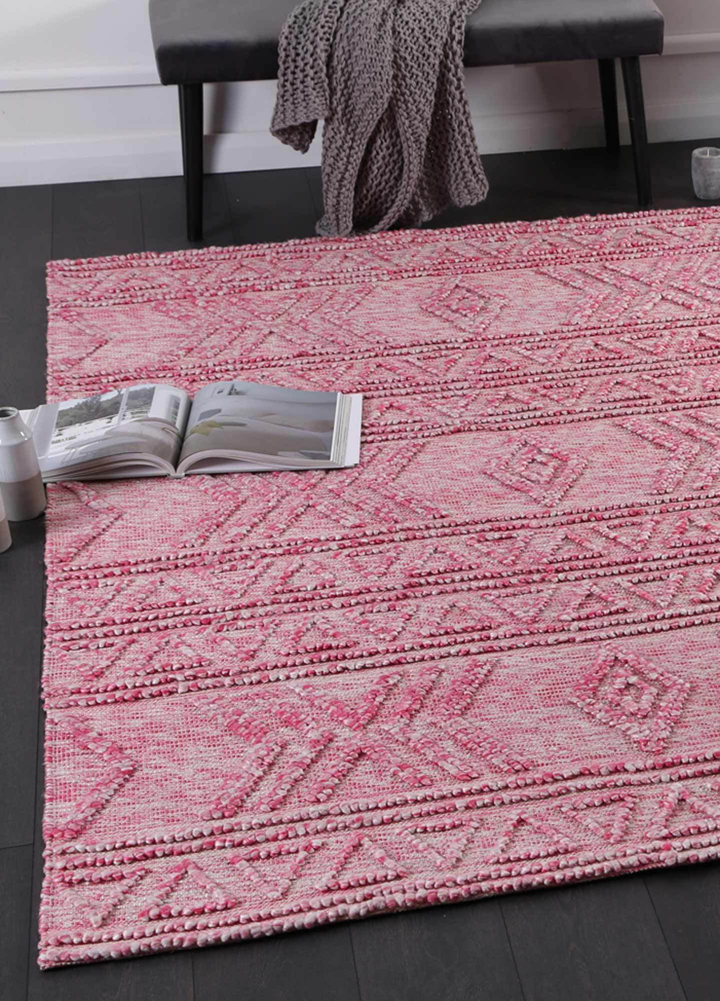 Braided Zair Transitional Abstract Rug Blush Zair 6 Blush