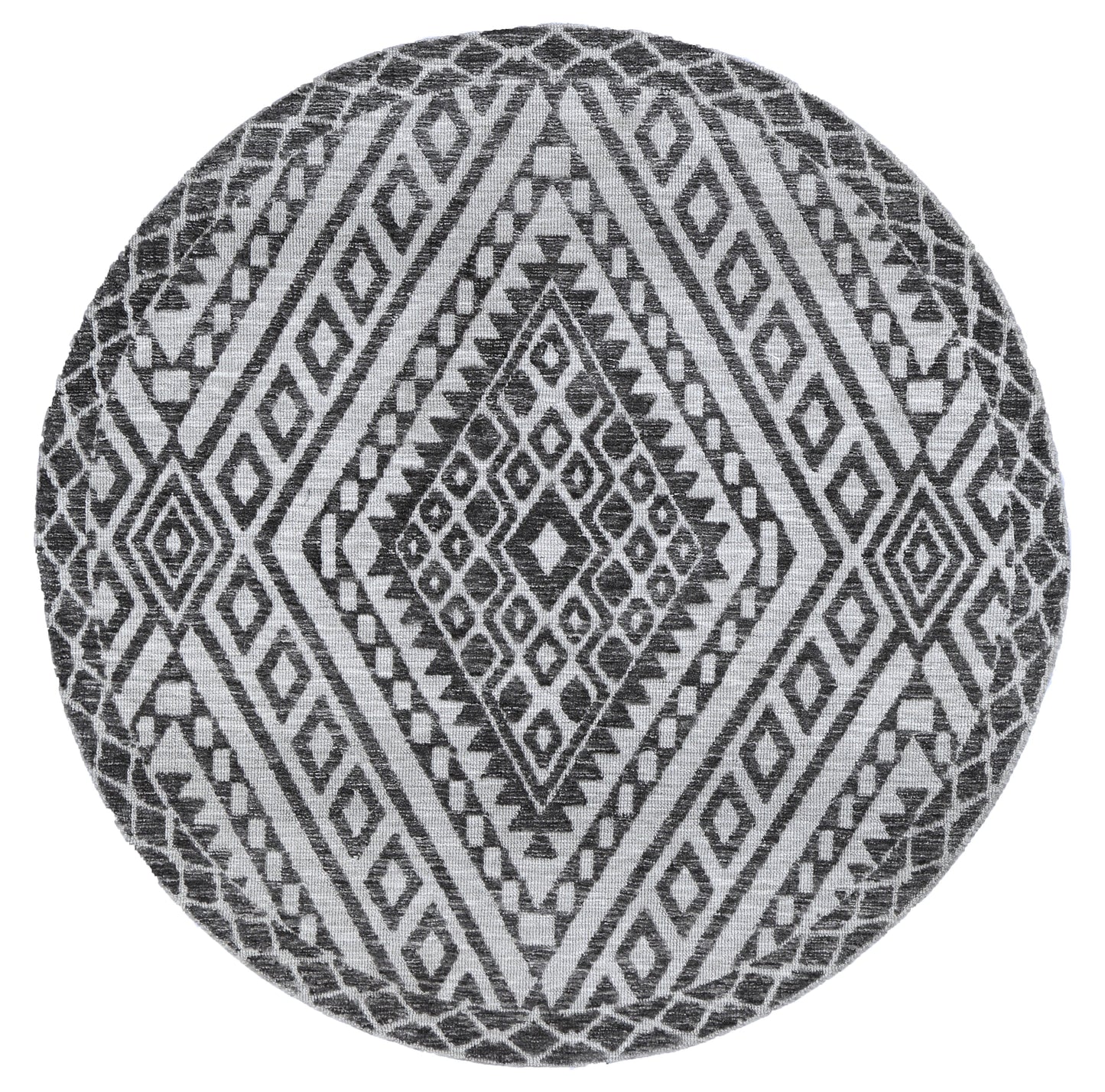 Alayah Zalij Grey Round Rug