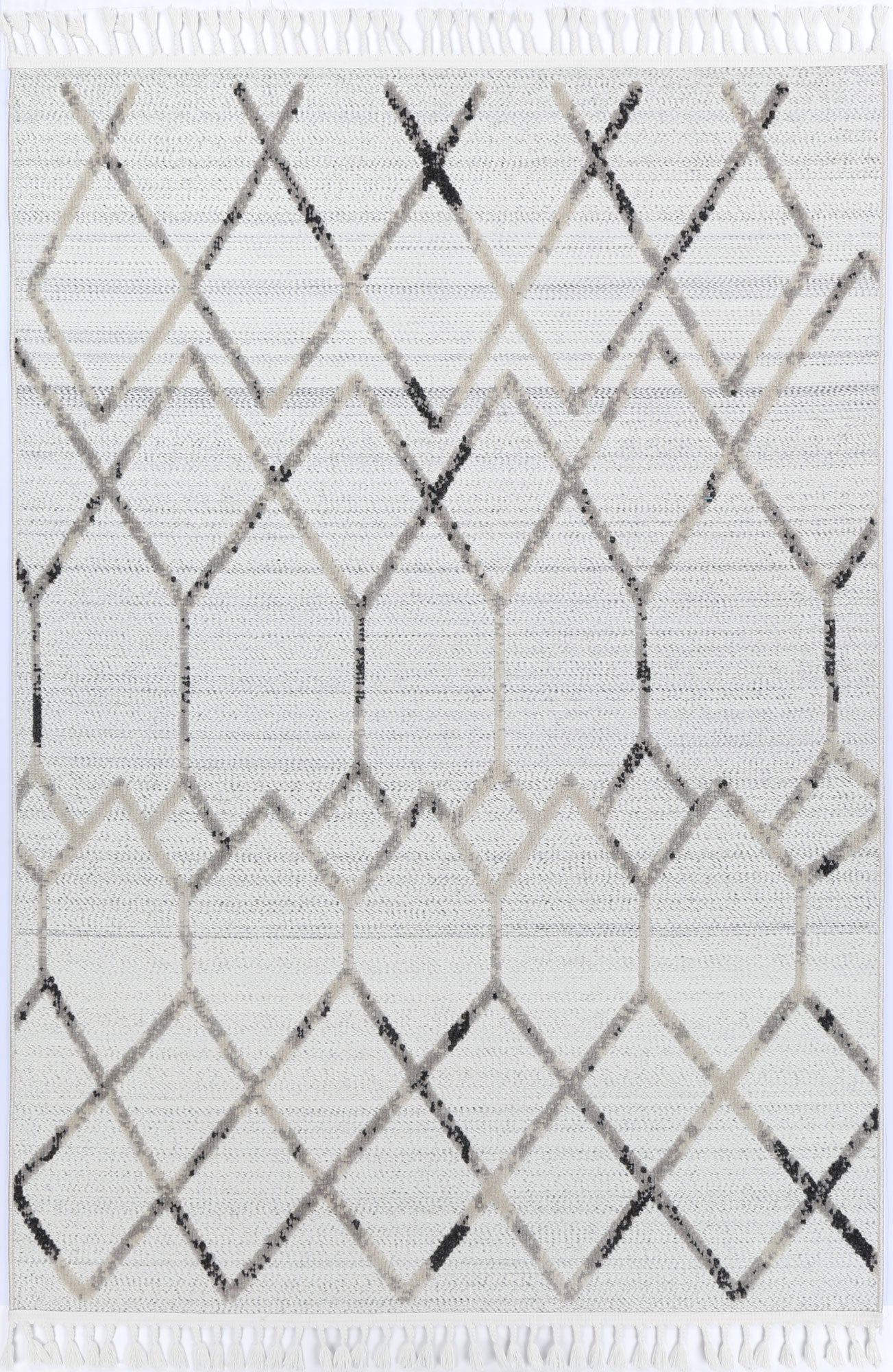 Eris Cream Grey Diamond Rug