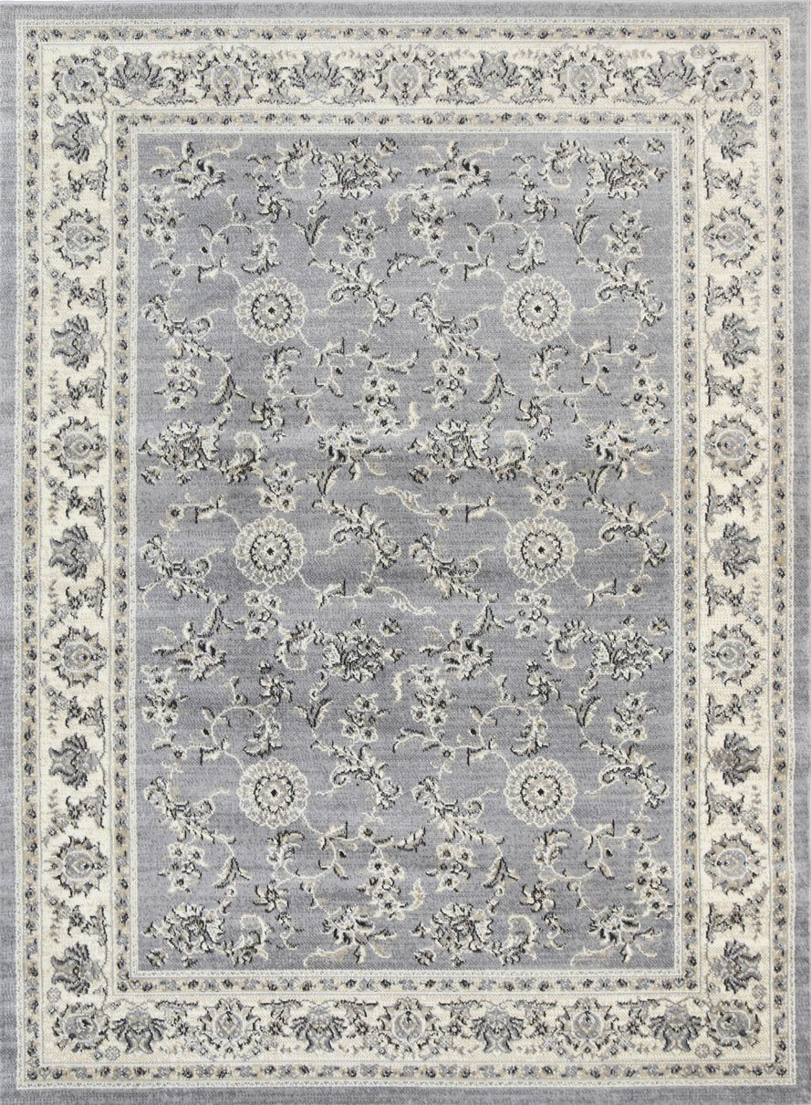 Sansa Grey Cream Border Rug