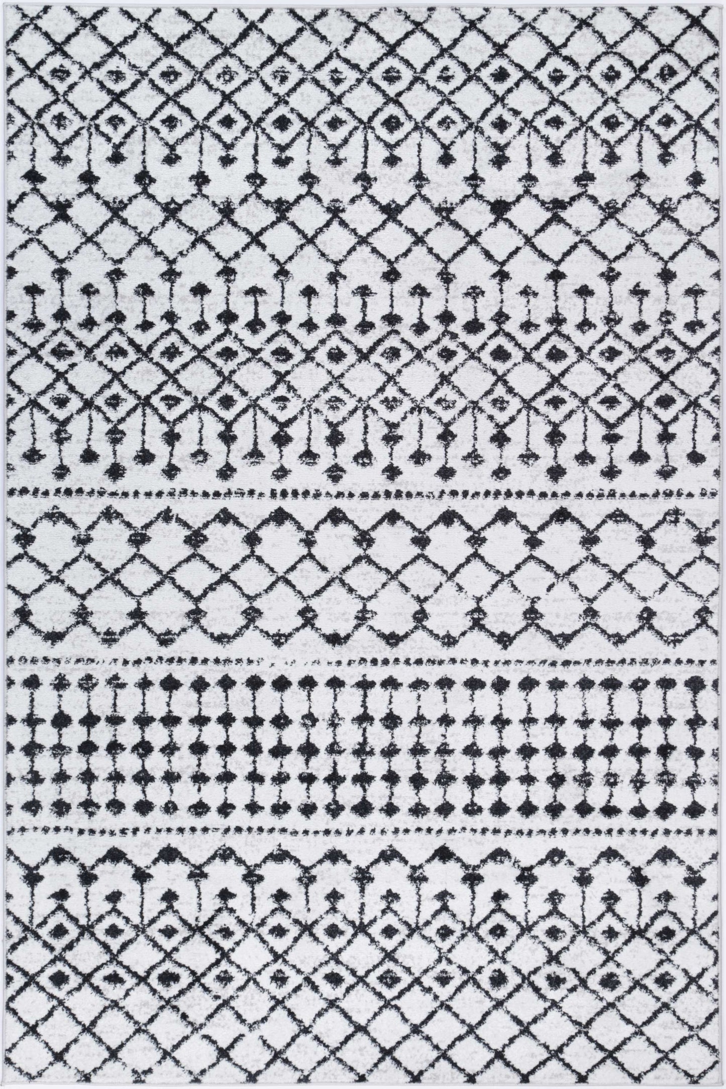 Ermina Tribal Black White Rug