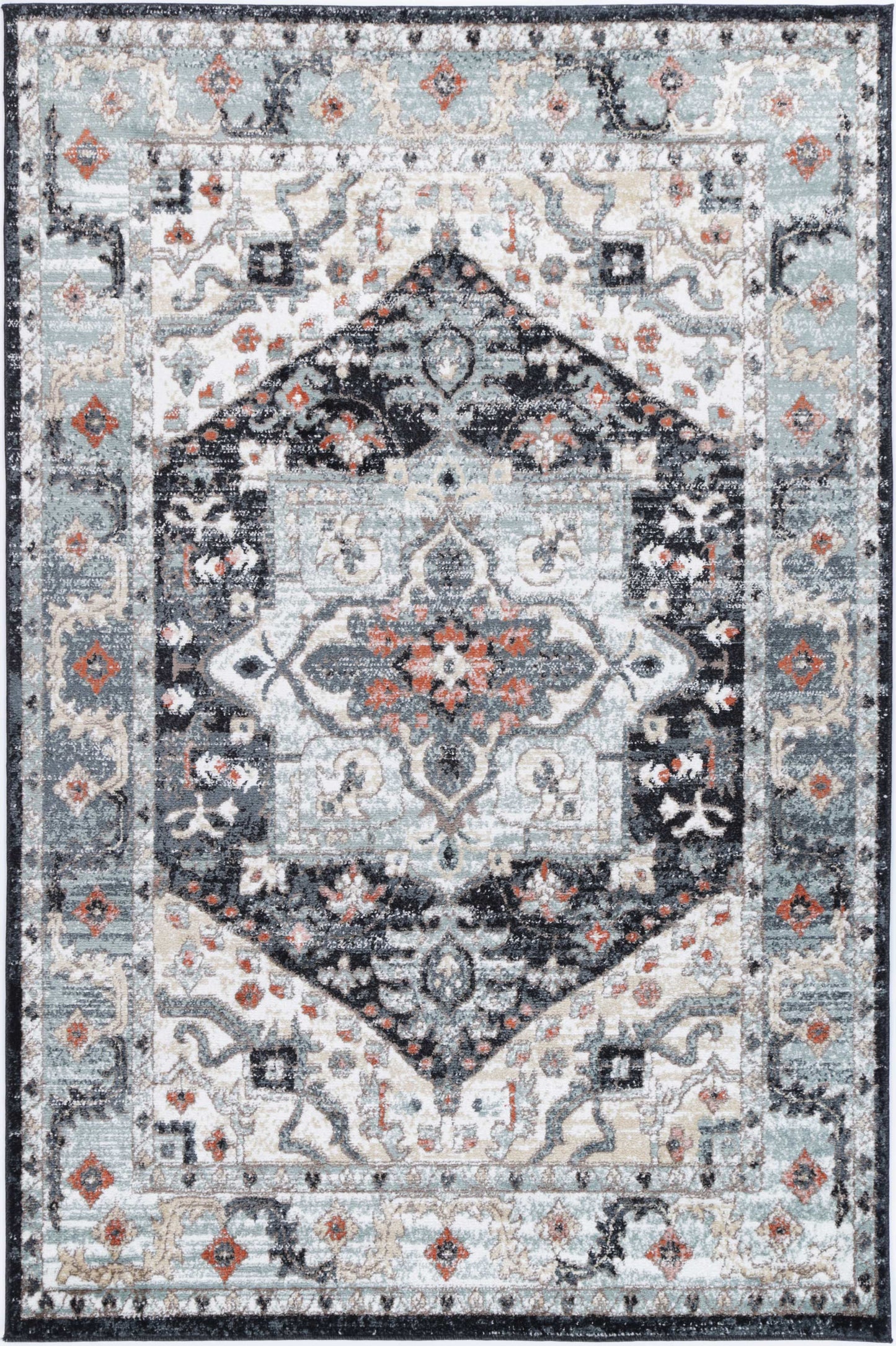 Anatolia Traditional Blue Charcoal Rug