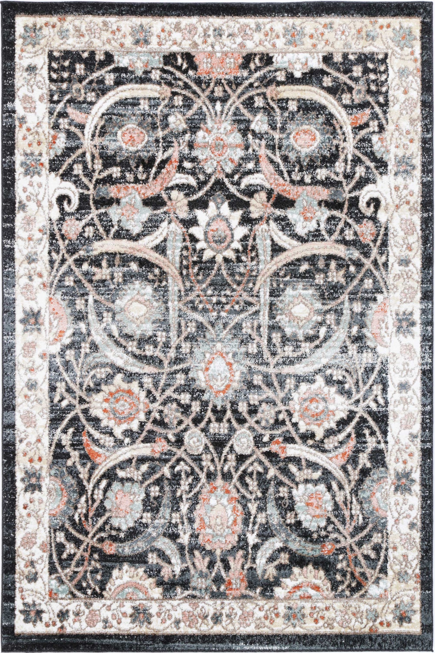 Anatolia Traditional Charcoal Cream Rug