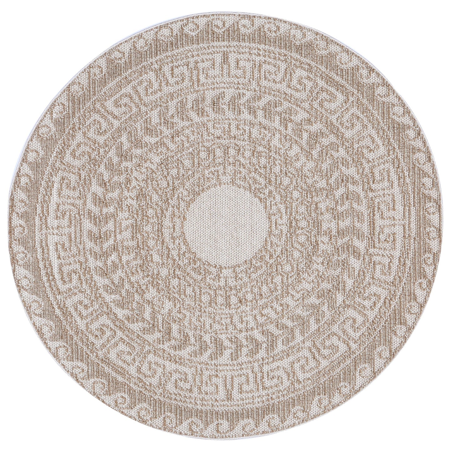 Elara Rassa Indoor / Outdoor Beige Round Rug