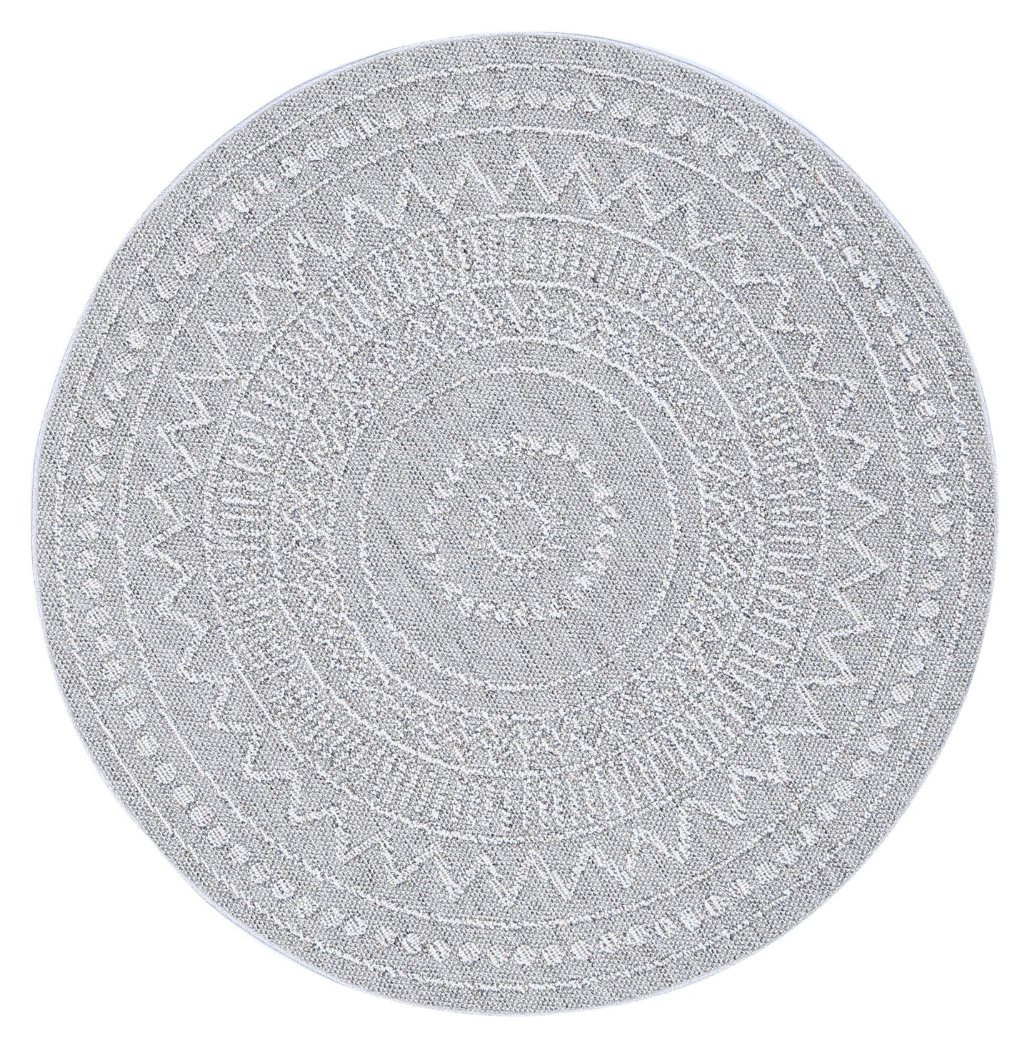 Elara Aura Indoor / Outdoor Grey Round Rug