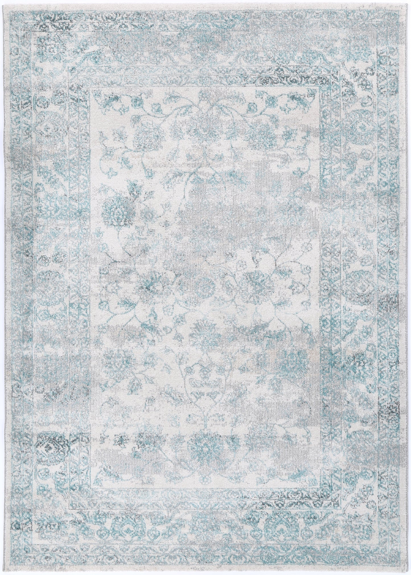Mercury Peony Ivory & Blue Transitional Rug