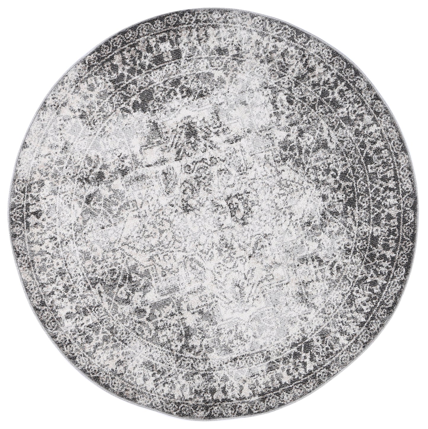 Mercury Carine Ivory & Grey Transitional Round Rug