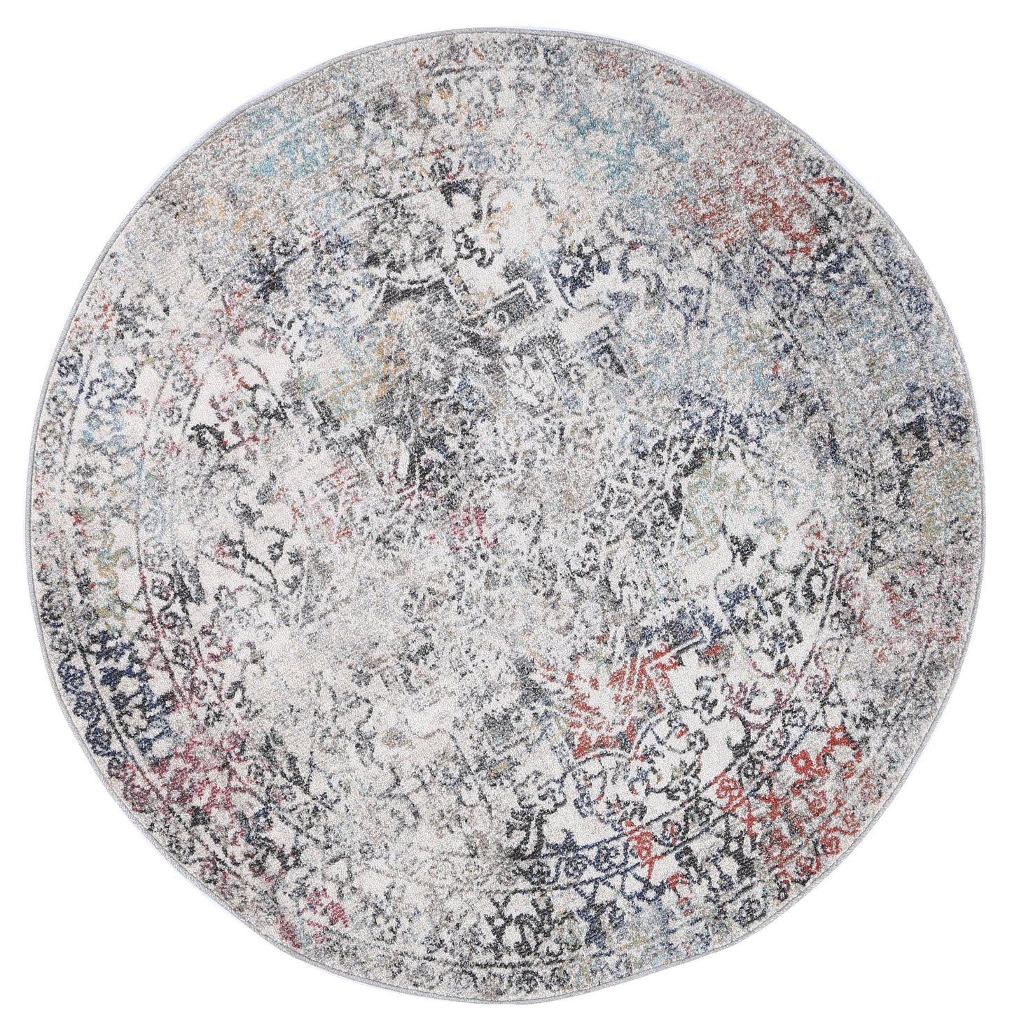 Mercury Maria Grey & Multi Transitional Round Rug