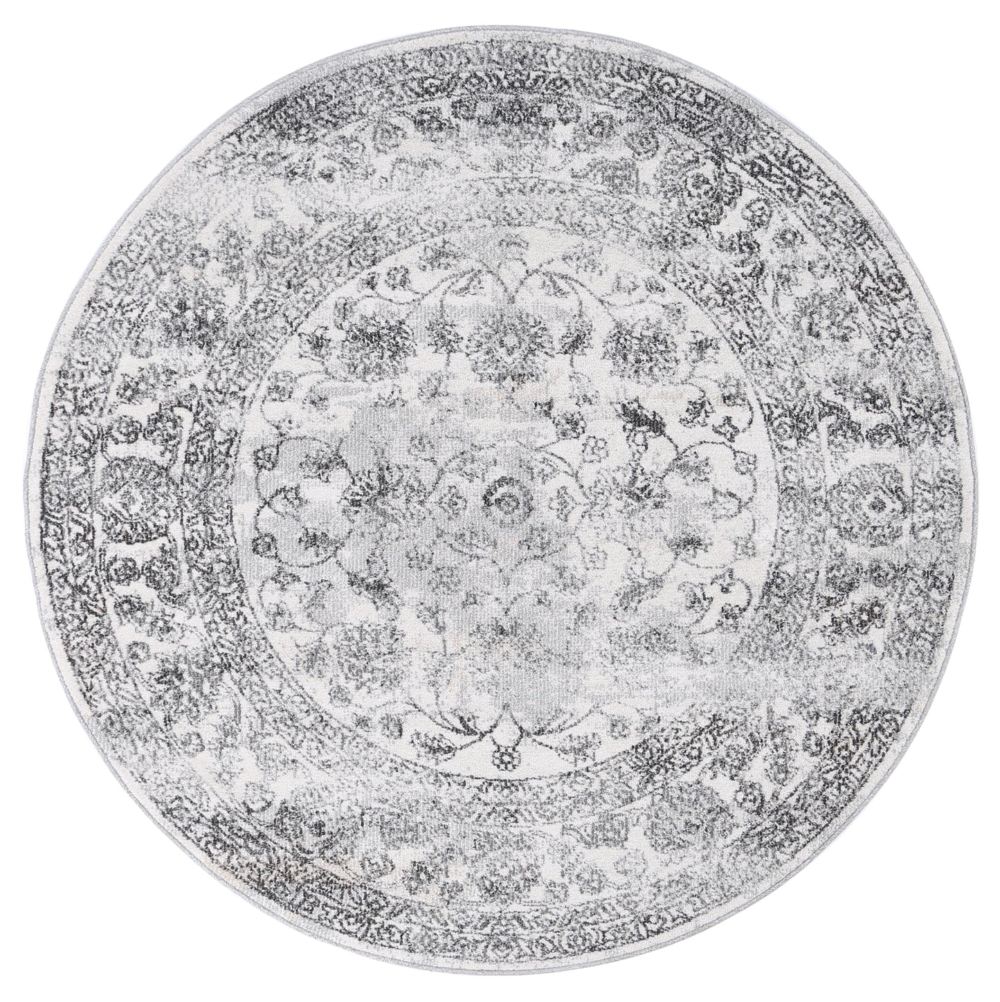 Mercury Serena Grey & Ivory Round Rug