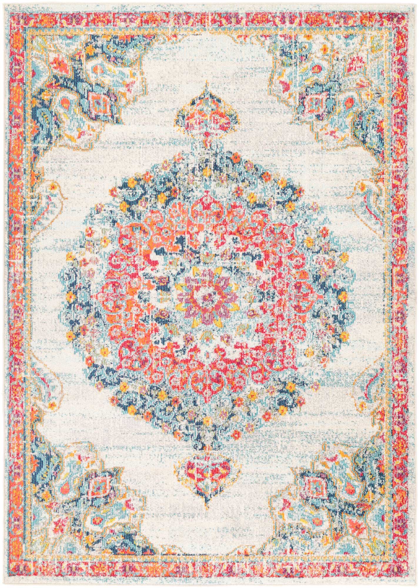 Asli Sky Blue/Multi Traditional Rug