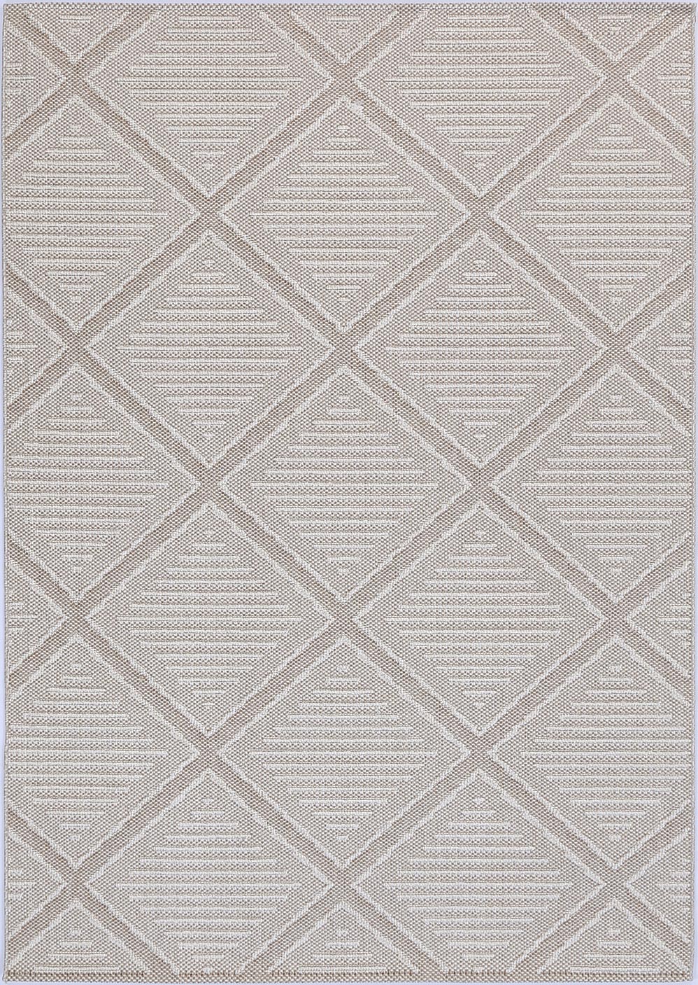 Lelepa Kenilorea Beige Geometric Flatweave Rug