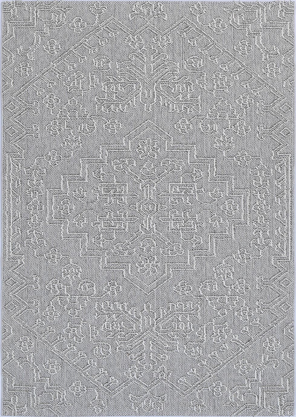 Lelepa Nori Grey Tribal Flatweave Rug