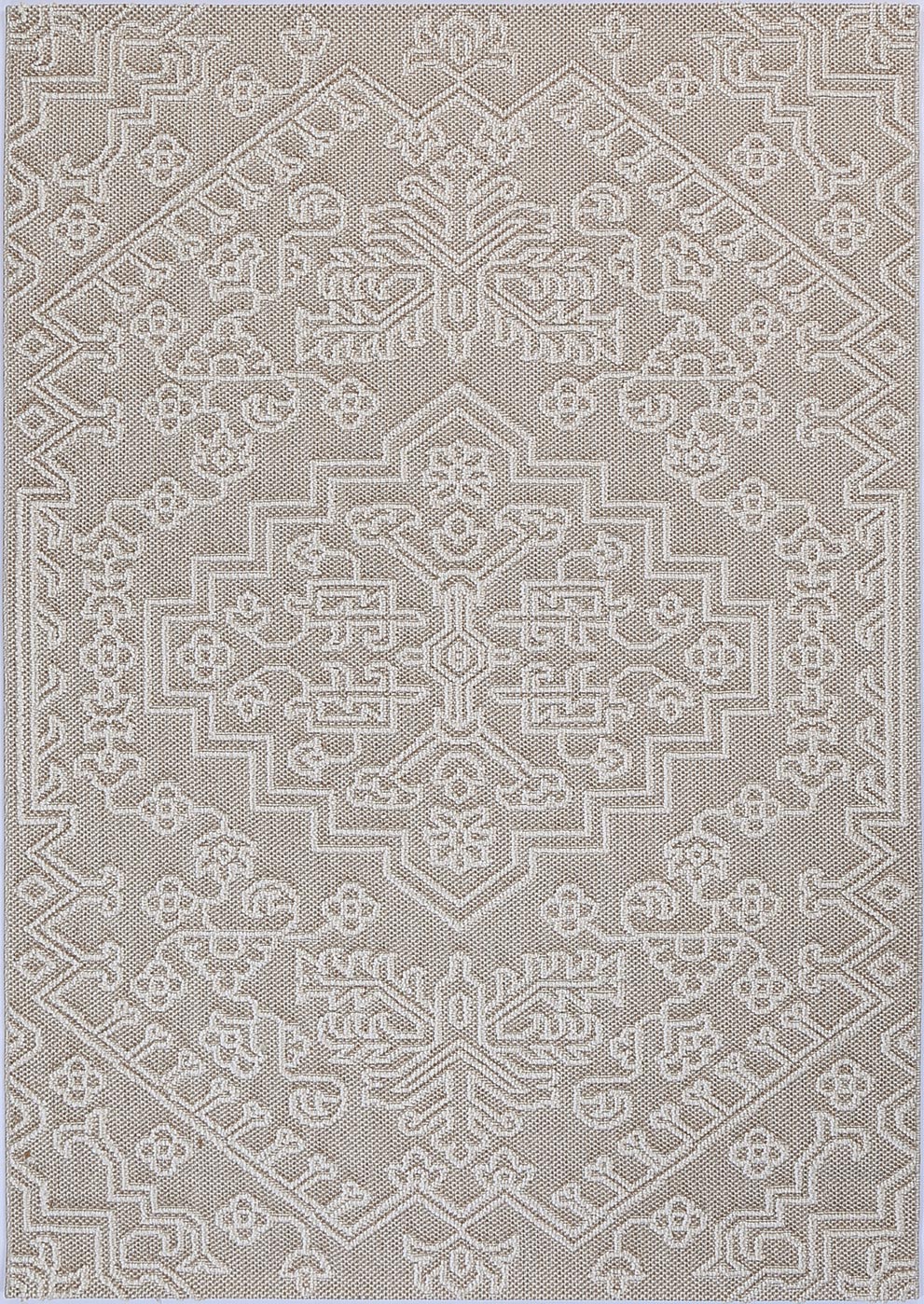 Lelepa Waita Beige Tribal Flatweave Rug