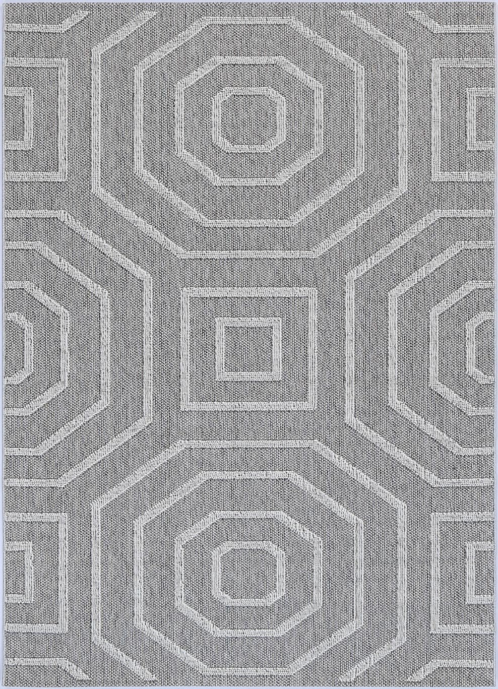 Lelepa Devesi Grey Geometric Flatweave Rug
