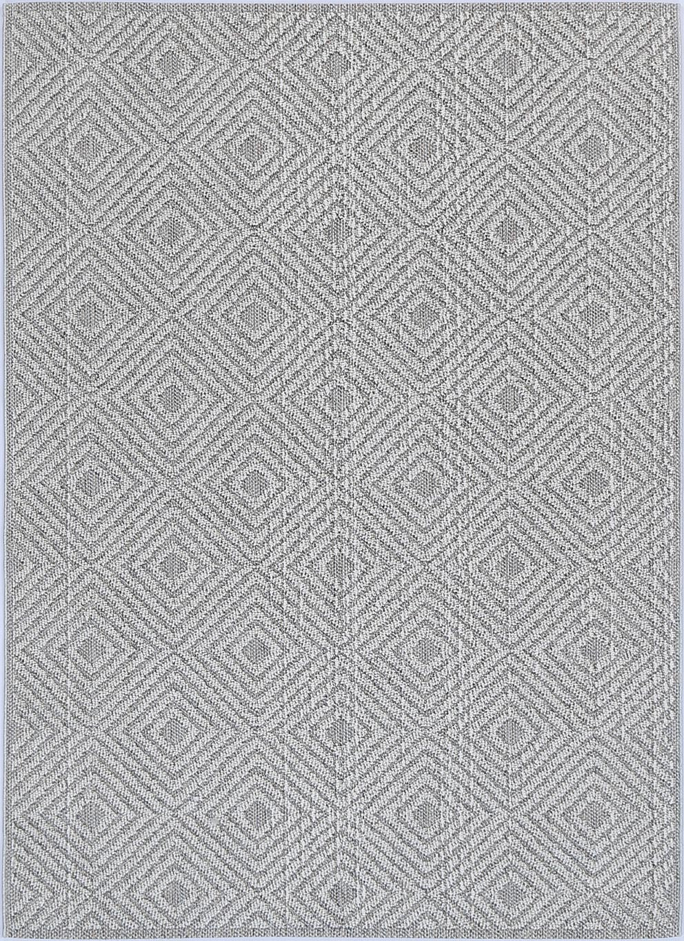 Lelepa Fugui Grey Geometric Flatweave Rug
