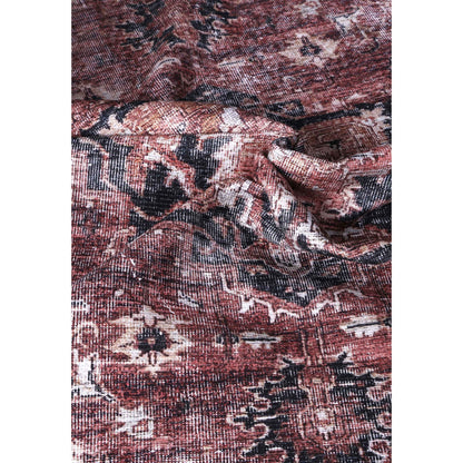 Distressed Vintage Cezanne Terracotta Round Rug - VITAL 2244-01