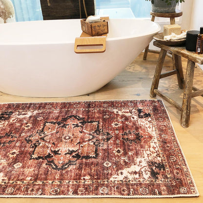 Distressed Vintage Cezanne Terracotta Runner - VITAL 2244-01
