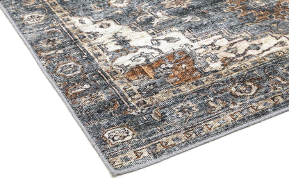 Distressed Vintage Cezanne Rabbit Gray Inca Gold Area Rug - VITAL 2244-04