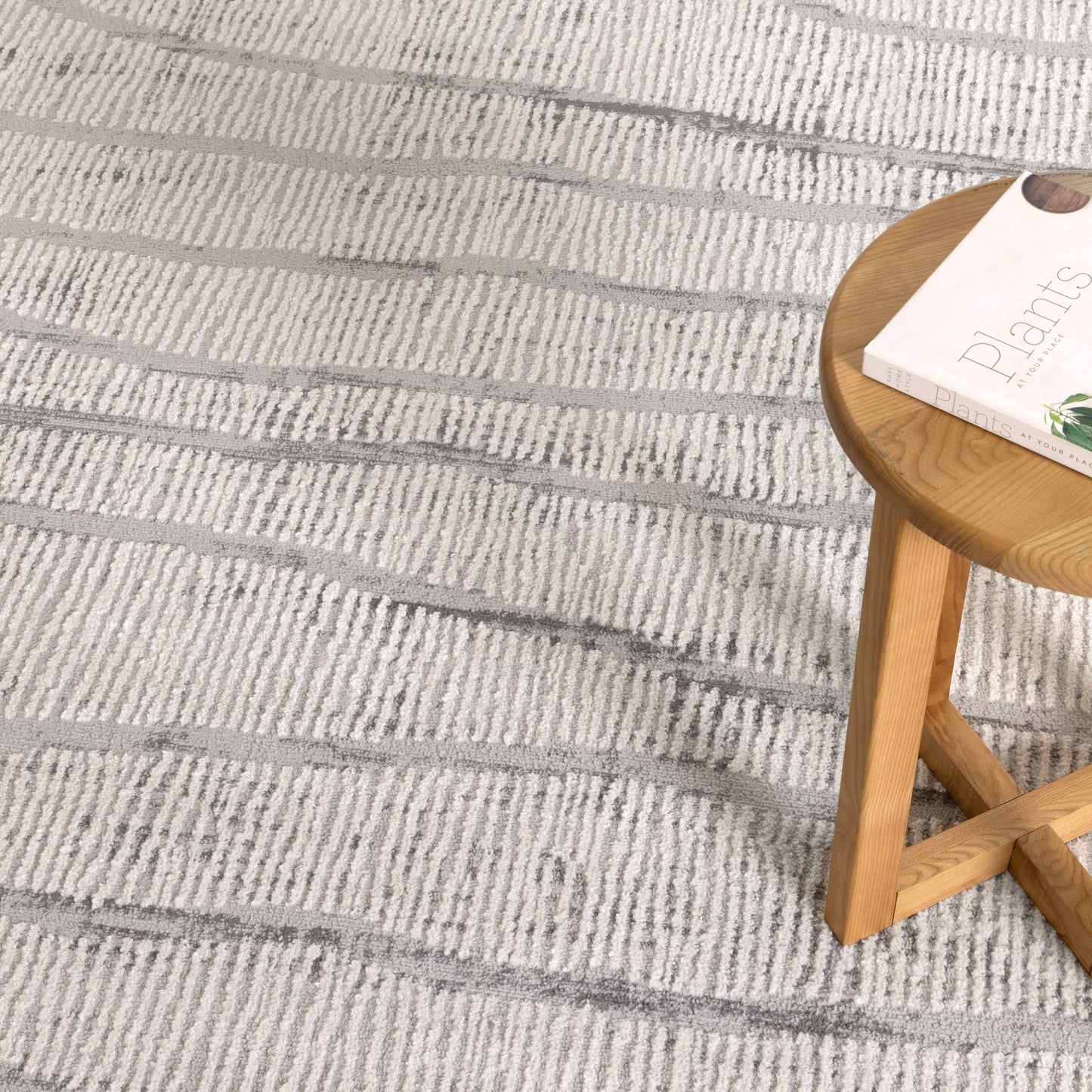 Sierra Abstract Silver Lines Rug