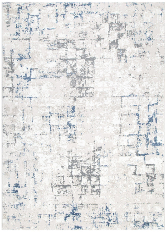 Amalfi Modern Distressed Lines Blue Multi Rug - AMAL04