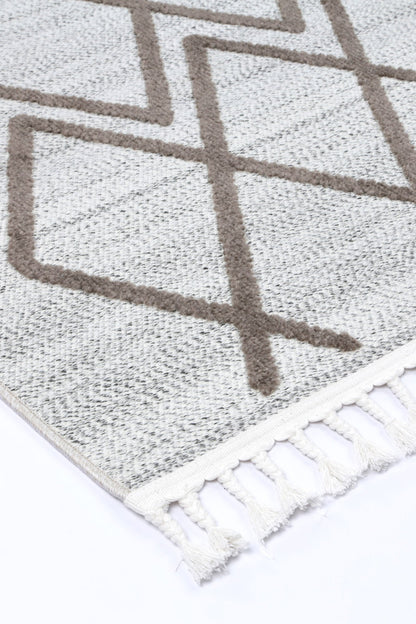 Ares Lelantine Geometric Cream and Brown Rug