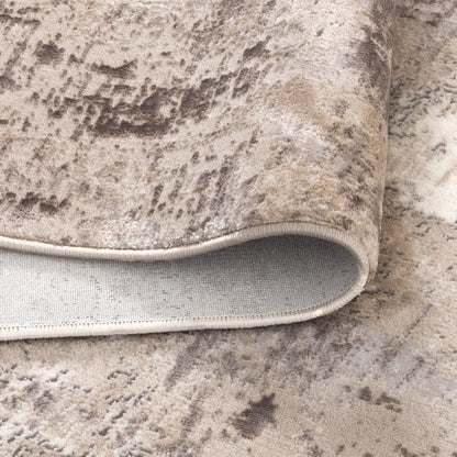 Atina Distressed Abstract Beige Grey Rug - AT01