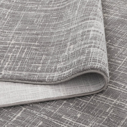 Atina Distressed Geo Lines Grey Rug - AT02