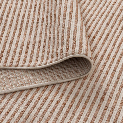 Berno Pink Ivory Loop Stripes Rug - B002