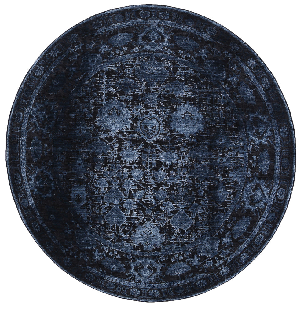 Brooklyn Vintage Oriental Blue Round Rug