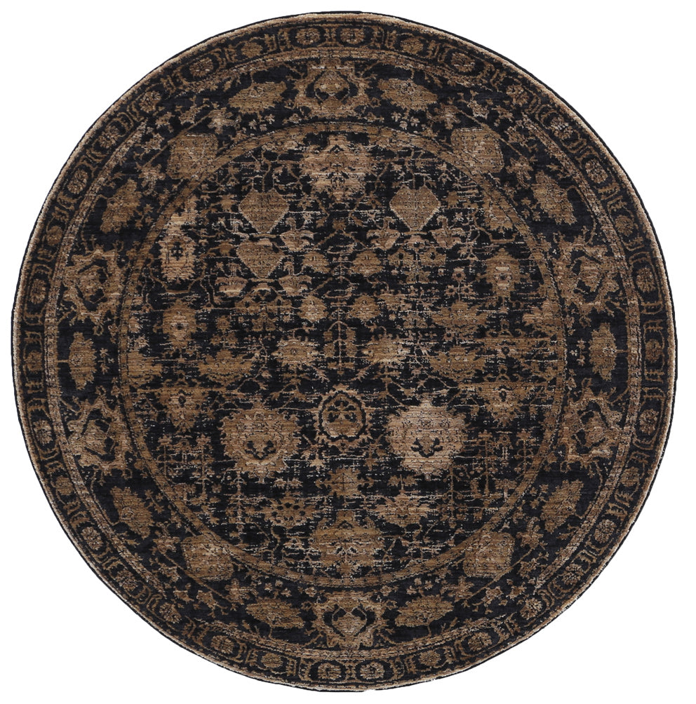 Brooklyn Vintage Oriental Gold Round Rug