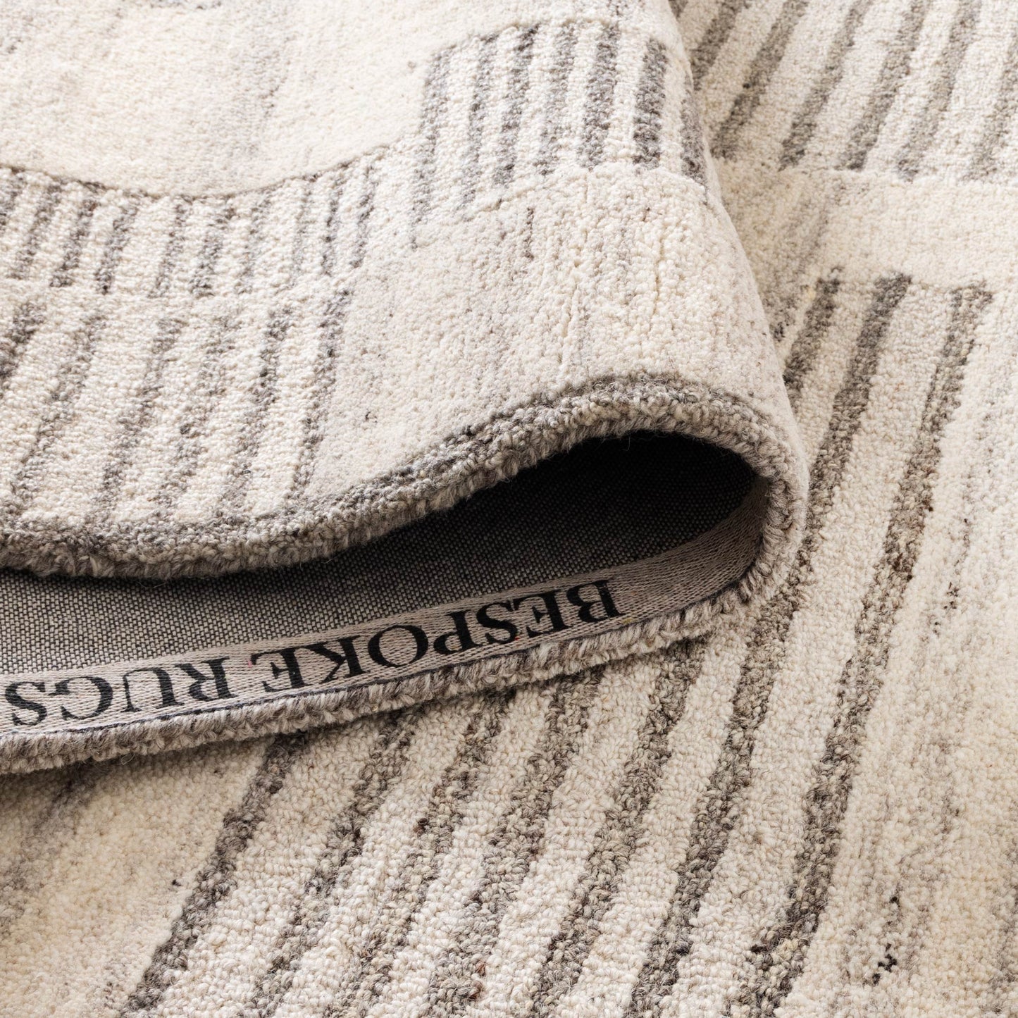 Cassian Prism Grey Cream Wool Rug - CASS02