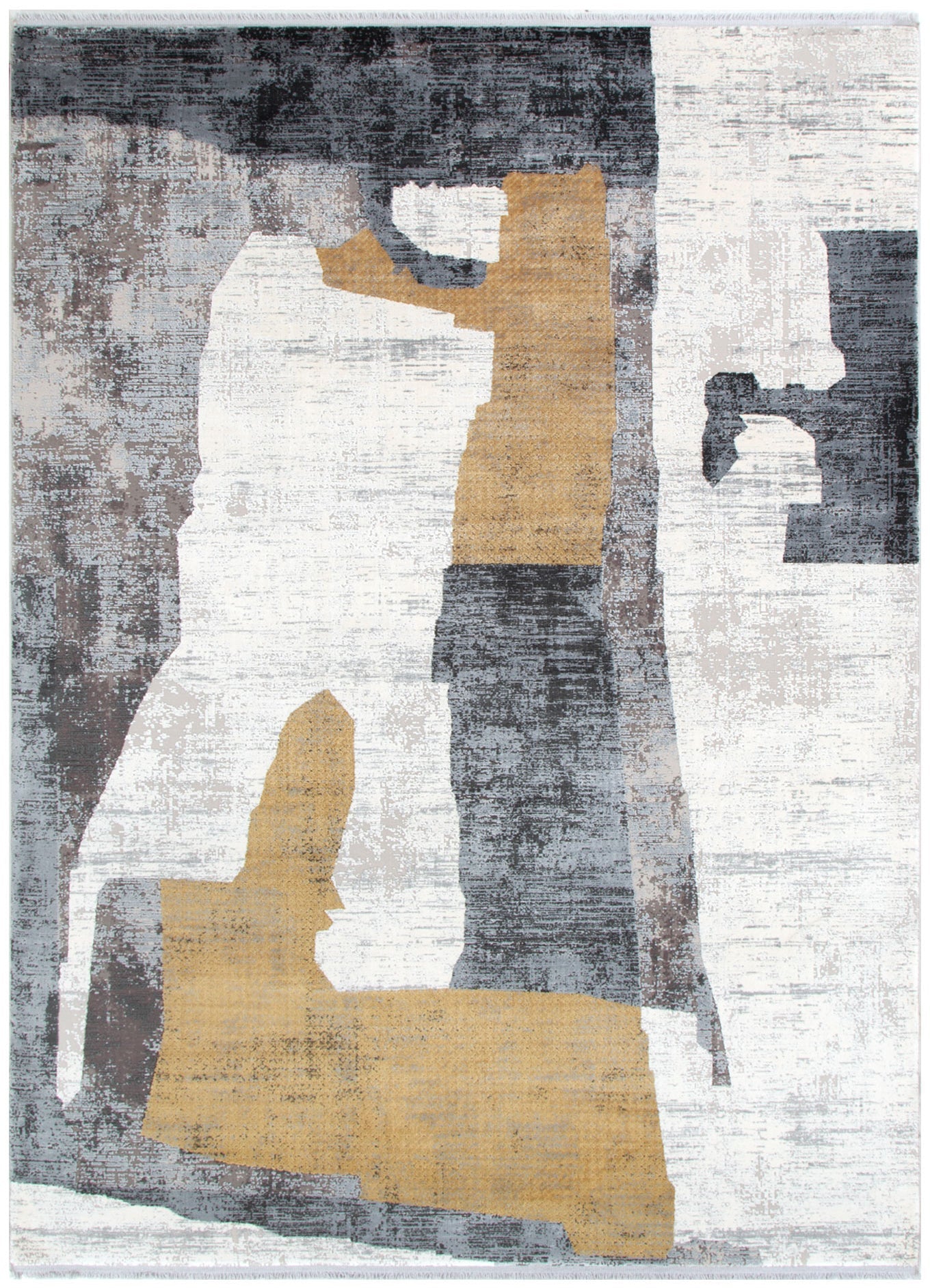 Chateau Shapes Grey Gold Rug - CH06