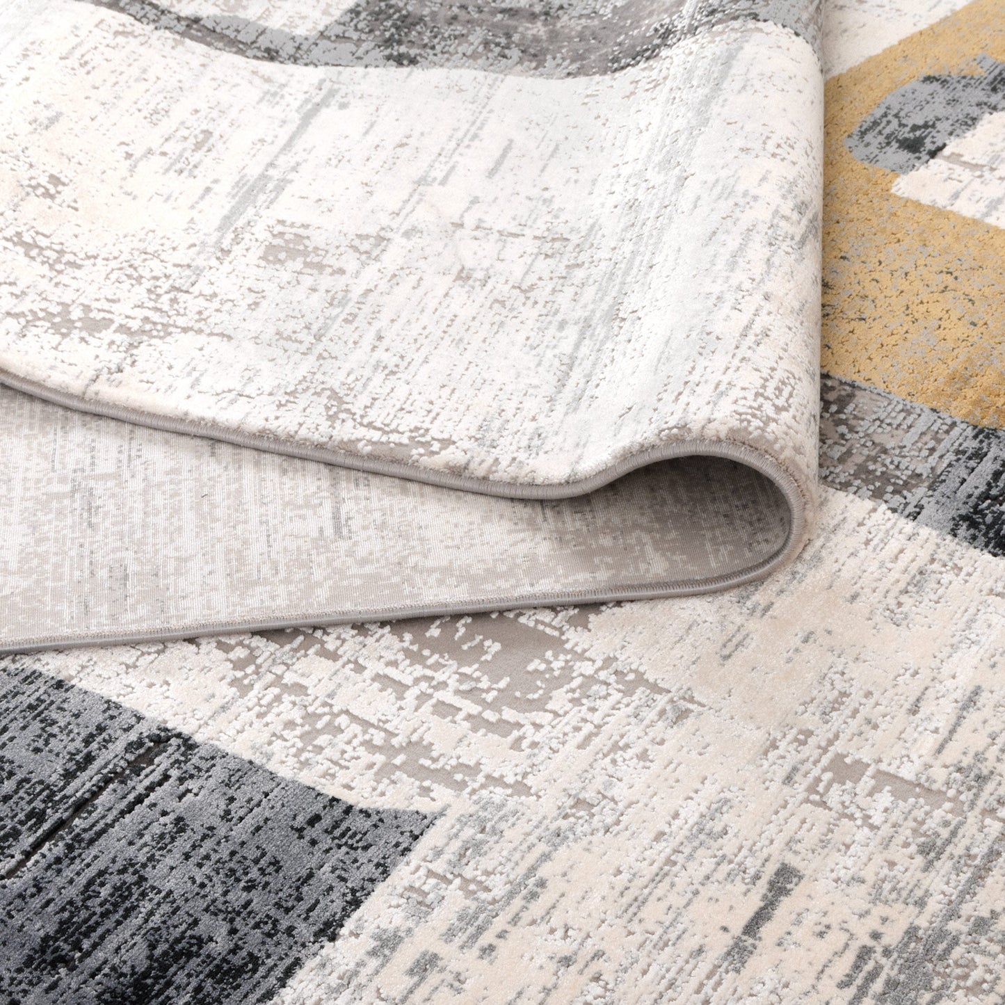 Chateau Shapes Grey Gold Rug - CH06