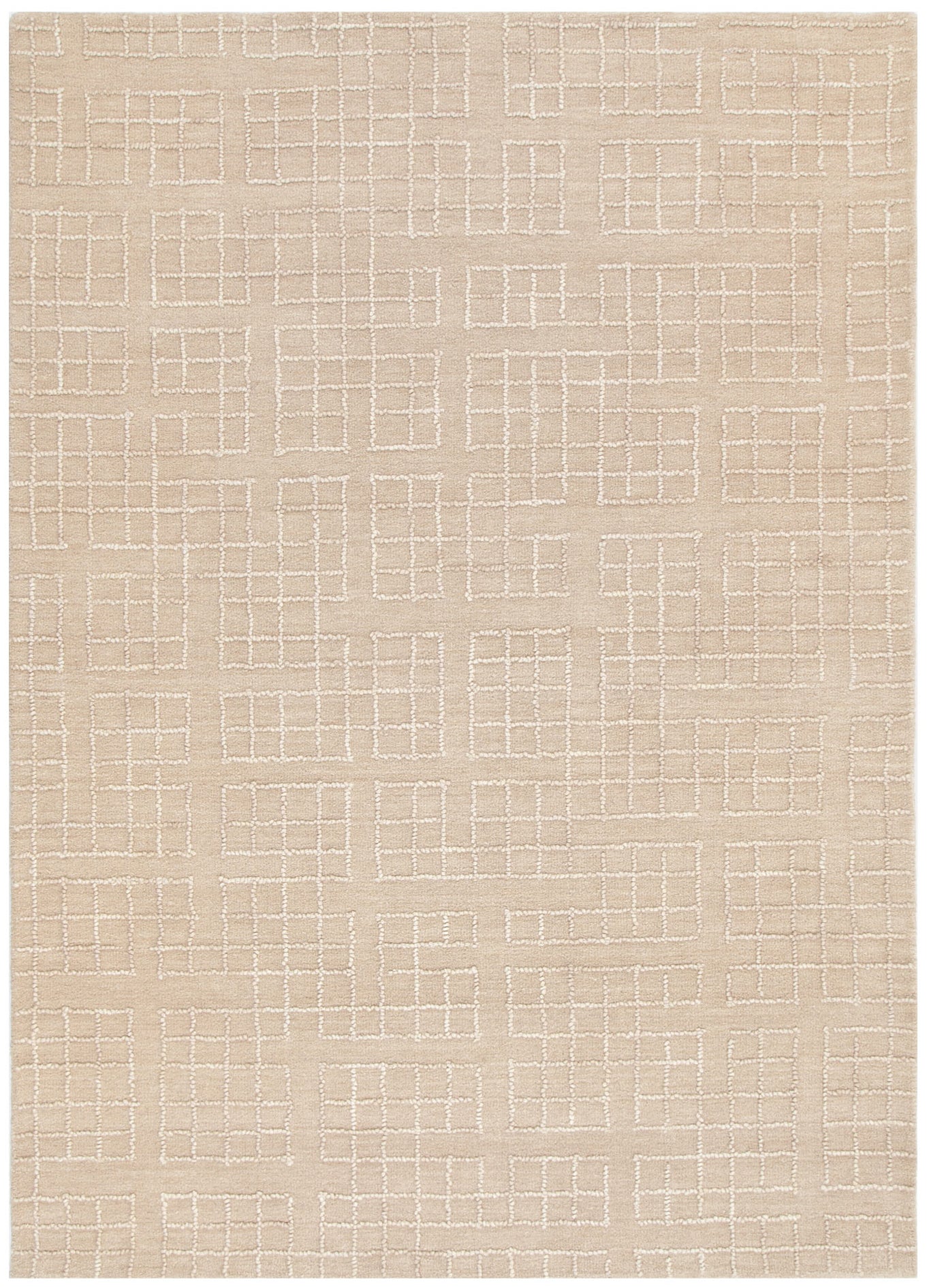 Abasco Croissant Beige Knitted Wool Rug