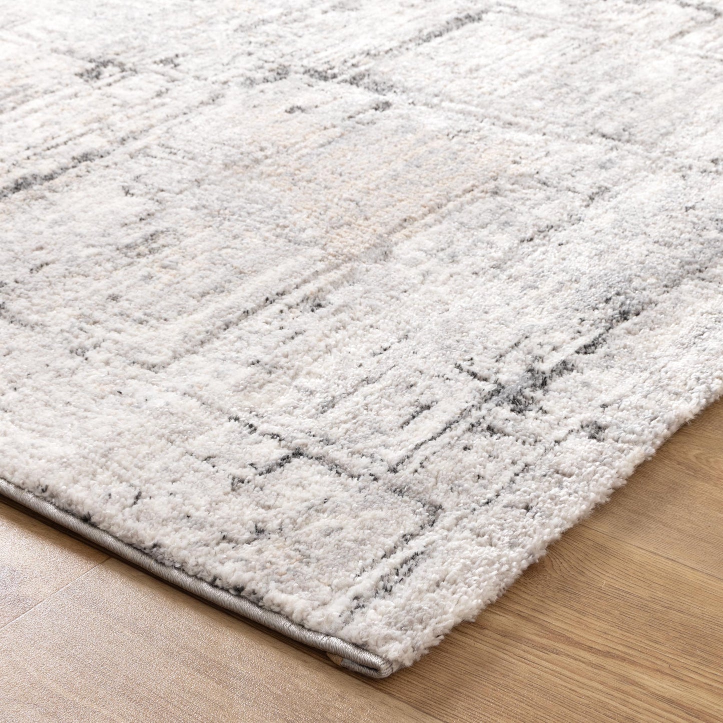 Dorado Grey Distressed Lines Rug - D003