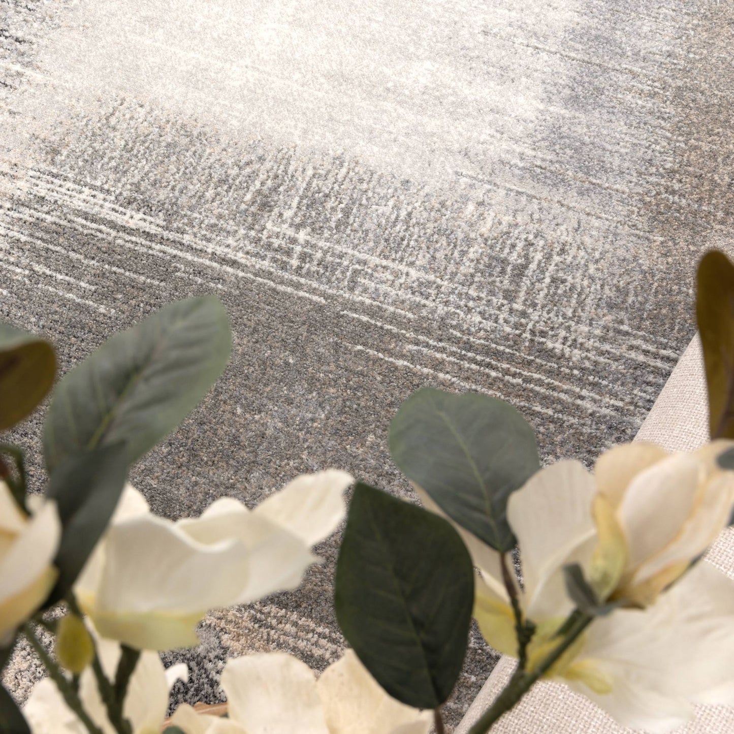 Dorado Grey Beige Faded Abstract Rug - D005