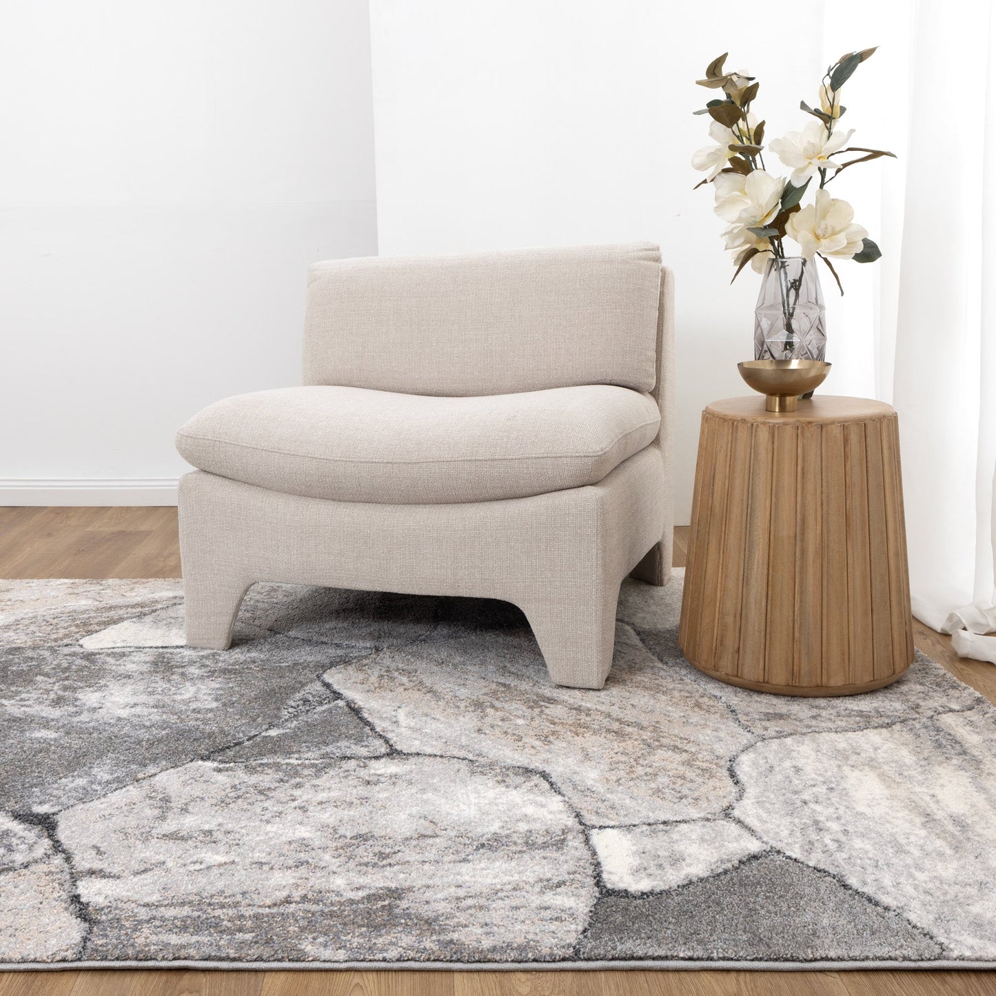 Dorado Grey Beige Sandstone Rug - D006