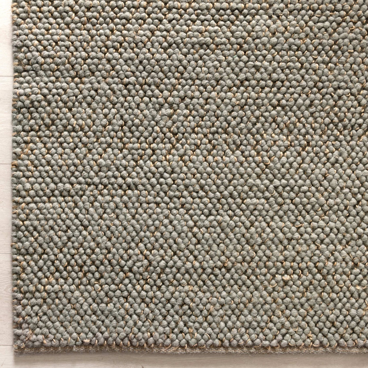 Eco Weave Duck Egg Blue Jute and Wool Rug