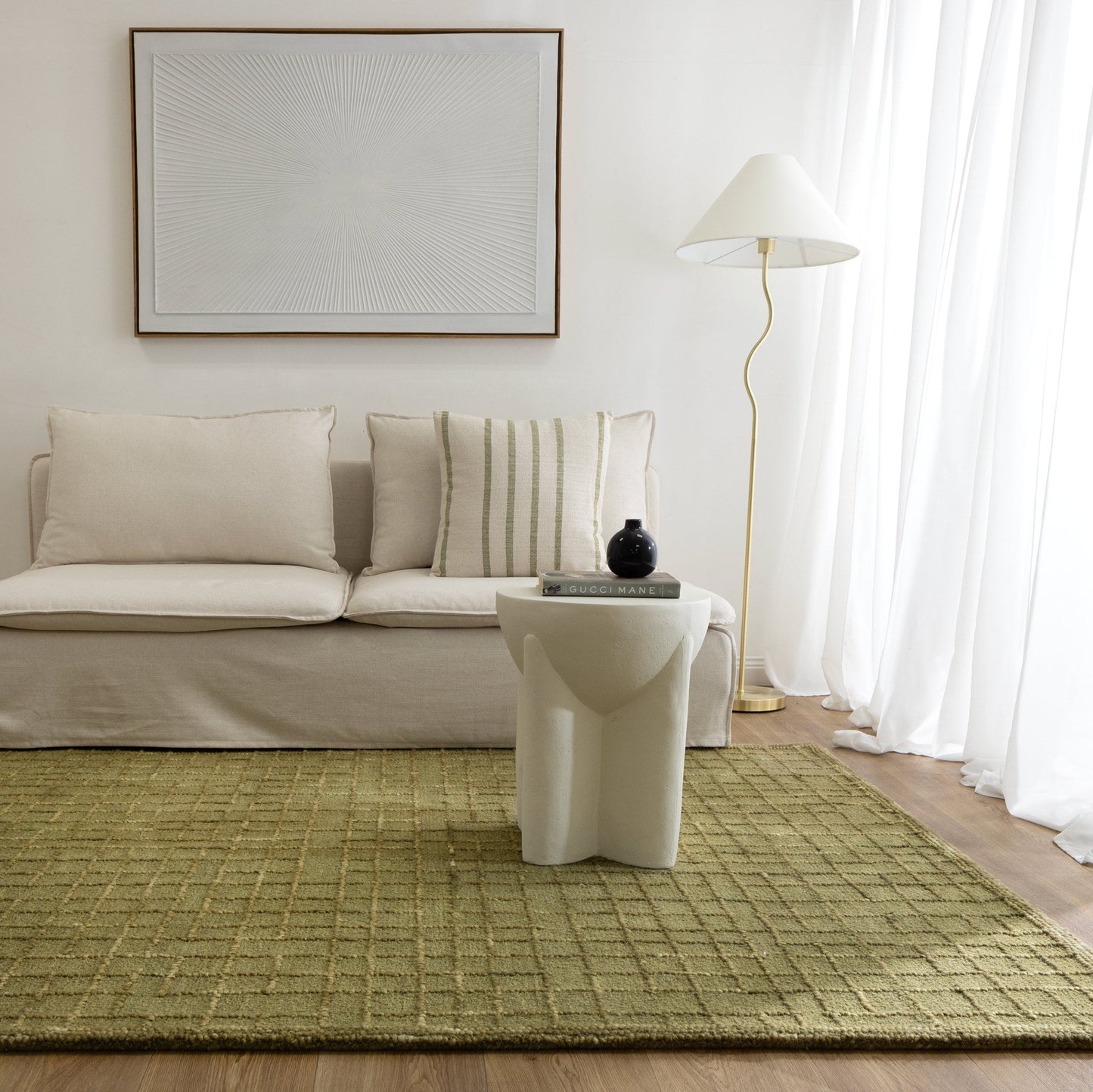 Abasco Green Knitted Wool Rug