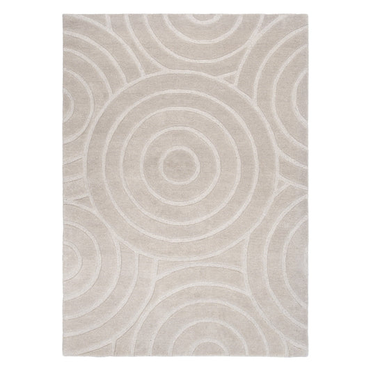 Les Nomades Ellipse Beige Wool Rug