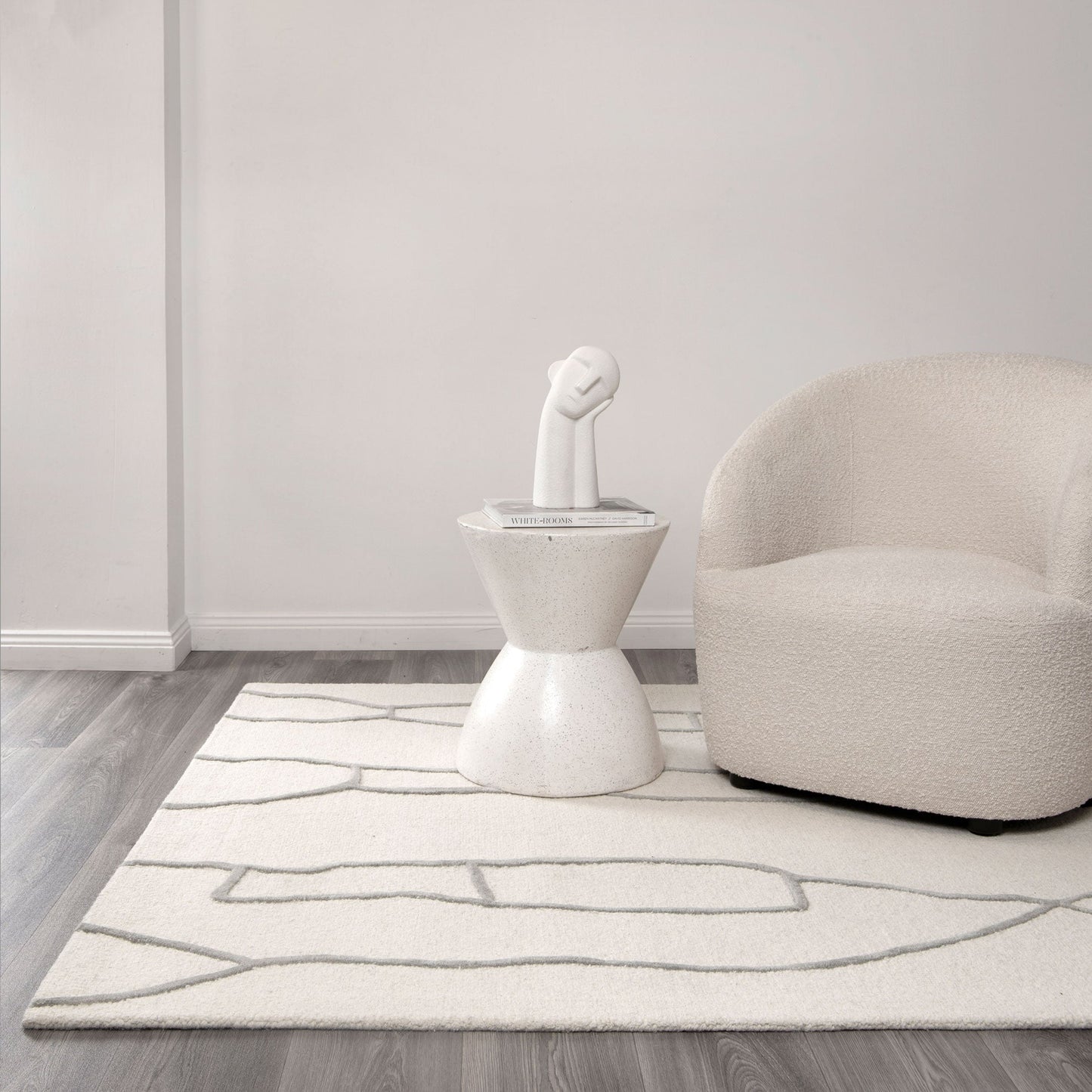 Les Nomades Souk Cream / Grey Wool Rug