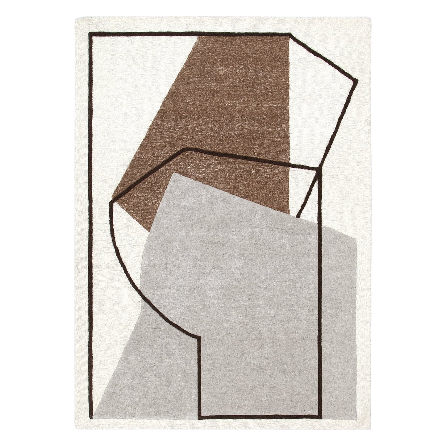 Les Nomades Minimal Beige Wool Rug