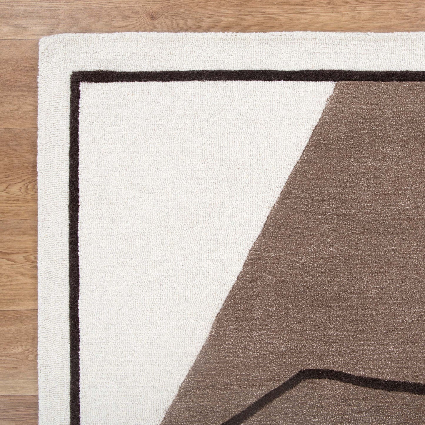 Les Nomades Minimal Beige Wool Rug