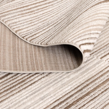 Sierra Lines Beige Brown Rug