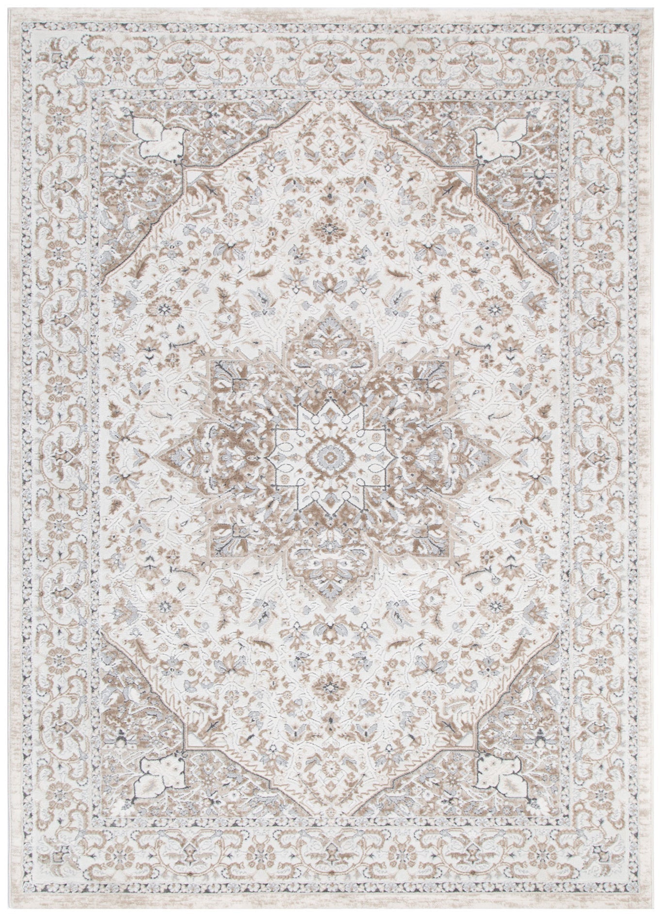 Maya Medallion Cream and Beige Rug - M104