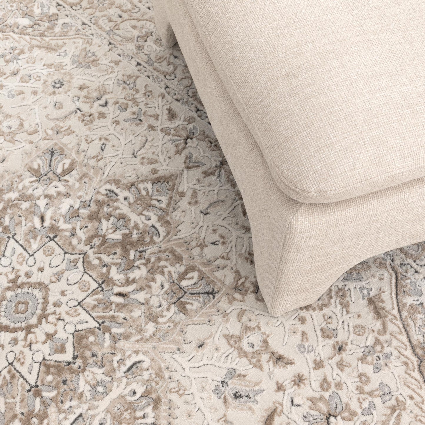 Maya Medallion Cream and Beige Rug - M104